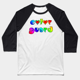 Colorful Color Guard Hearts Baseball T-Shirt